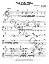 All Too Well (10 Minute Version) (Taylor's Version) piano sheet music cover